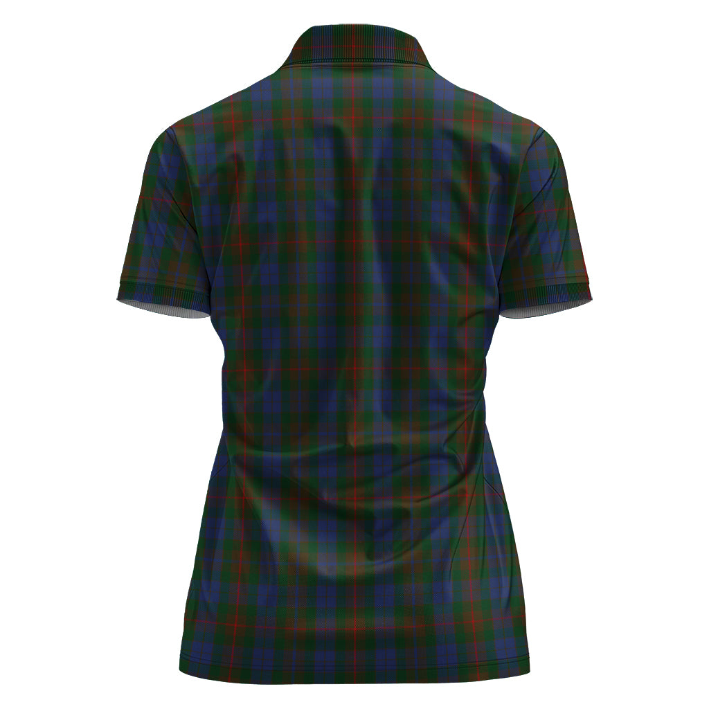Buchanan Hunting Tartan Polo Shirt with Family Crest For Women - Tartanvibesclothing