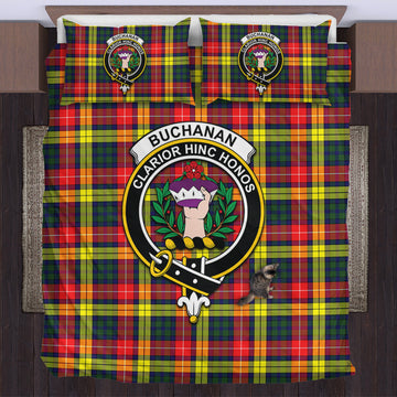 Buchanan Modern Tartan Bedding Set with Family Crest