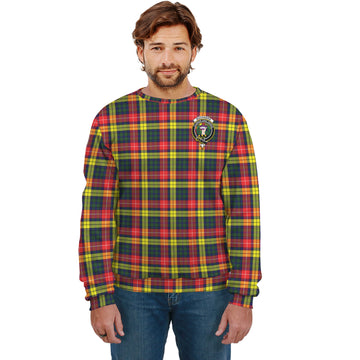 Buchanan Modern Tartan Sweatshirt with Family Crest