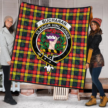 Buchanan Modern Tartan Quilt with Family Crest