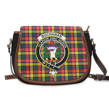 Buchanan Modern Tartan Saddle Bag with Family Crest