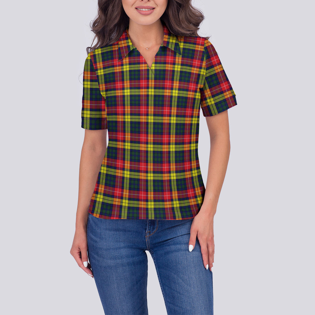 Buchanan Modern Tartan Polo Shirt For Women - Tartanvibesclothing