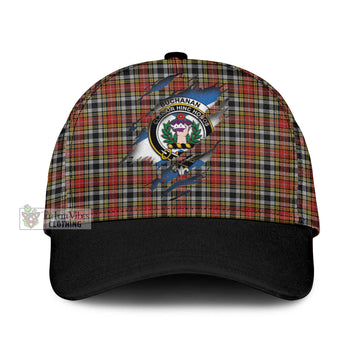 Buchanan Old Dress Tartan Classic Cap with Family Crest In Me Style