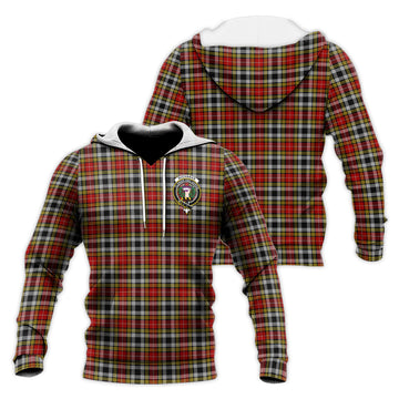 Buchanan Old Dress Tartan Knitted Hoodie with Family Crest
