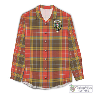 Buchanan Old Set Weathered Tartan Womens Casual Shirt with Family Crest