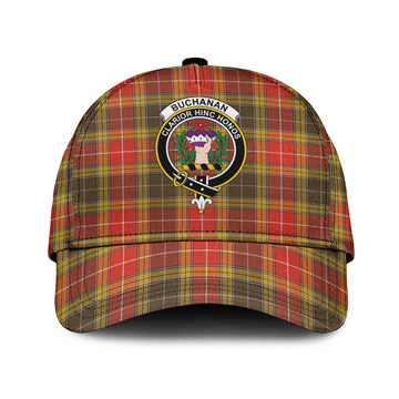 Buchanan Old Set Weathered Tartan Classic Cap with Family Crest