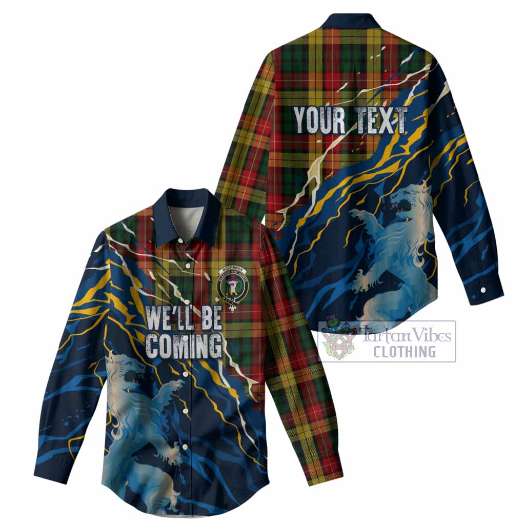 Buchanan Scotland Tartan Women Casual Shirt WC2026 Football - We'll Be Coming