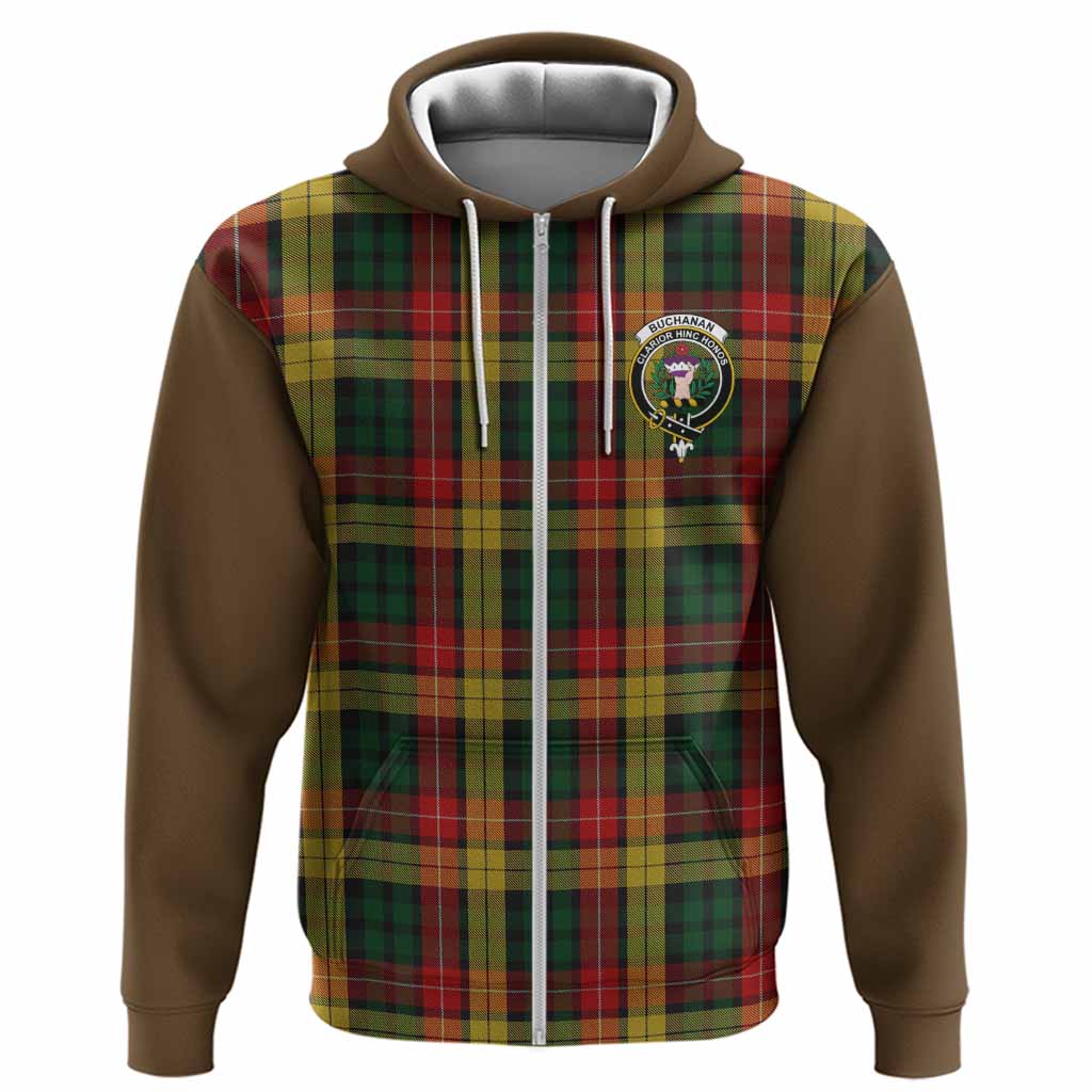 Buchanan Tartan Accent Hoodie with Family Crest