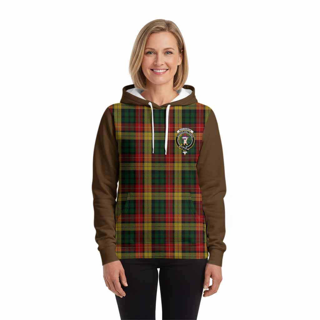 Buchanan Tartan Accent Hoodie with Family Crest