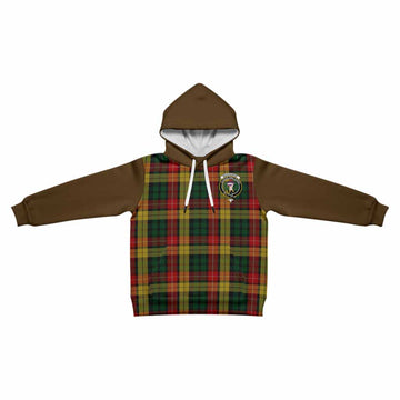 Buchanan Tartan Accent Kid Hoodie with Family Crest