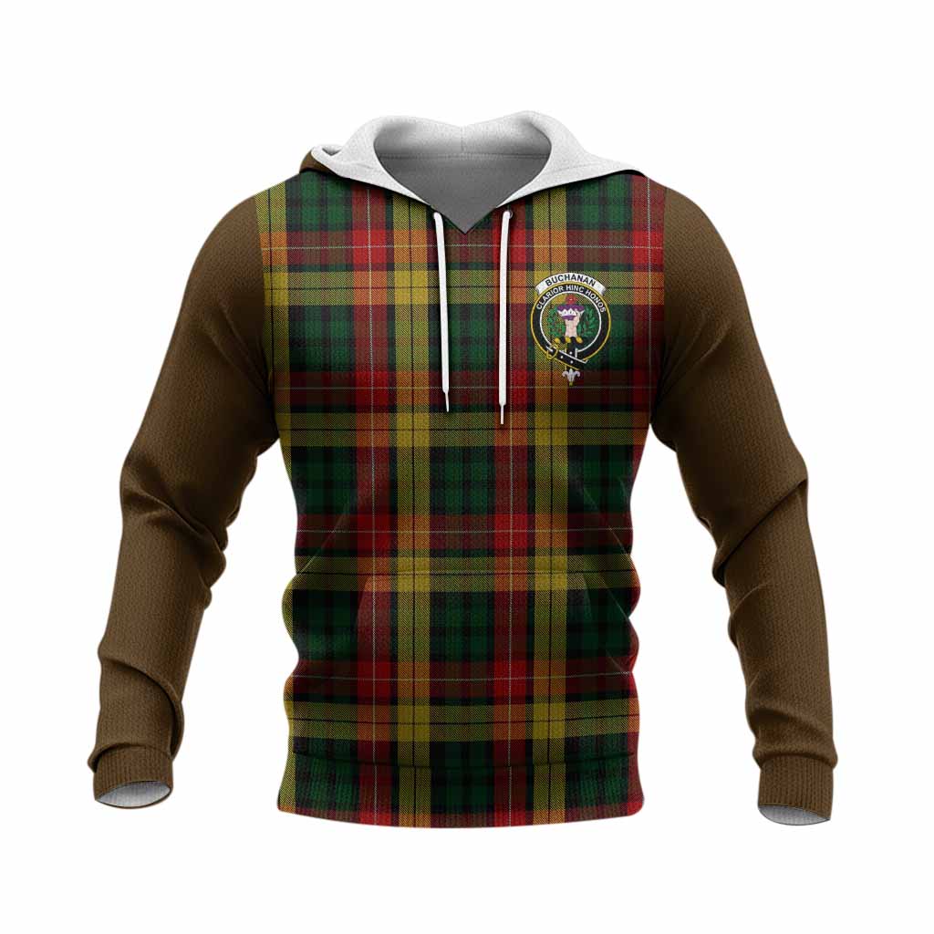 Buchanan Tartan Accent Knitted Hoodie with Family Crest