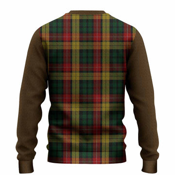Buchanan Tartan Accent Knitted Sweater with Family Crest