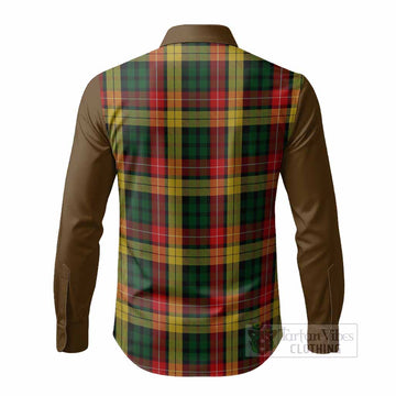 Buchanan Tartan Accent Long Sleeve Button Shirts with Family Crest