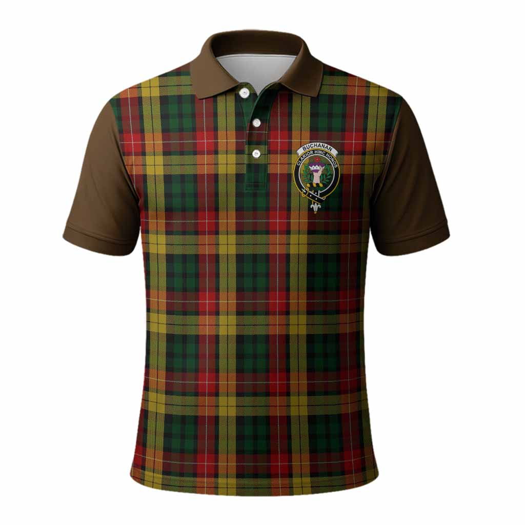 Buchanan Tartan Accent Polo Shirt with Family Crest