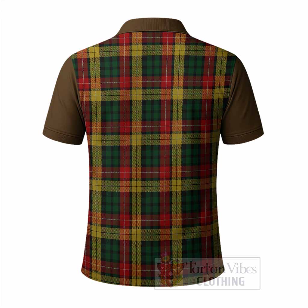 Buchanan Tartan Accent Polo Shirt with Family Crest