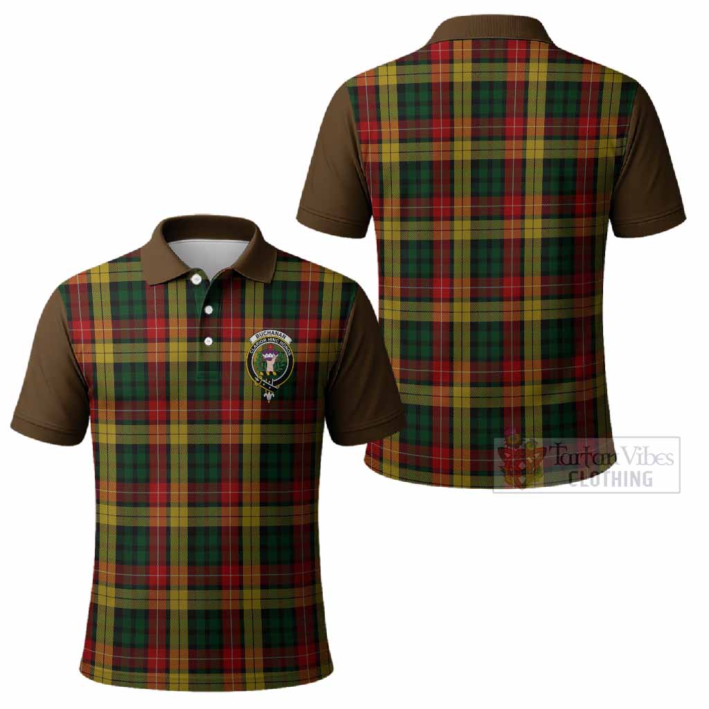 Buchanan Tartan Accent Polo Shirt with Family Crest