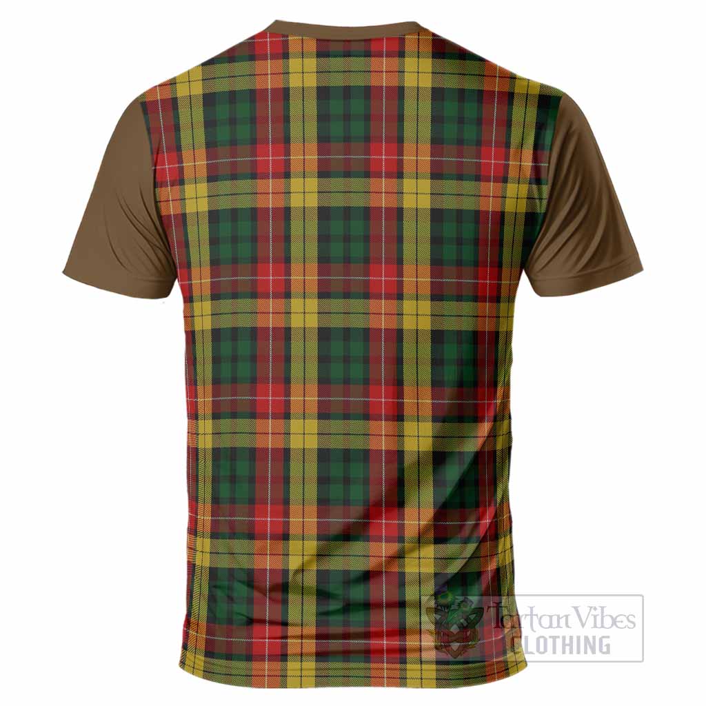 Buchanan Tartan Accent T-Shirt with Family Crest