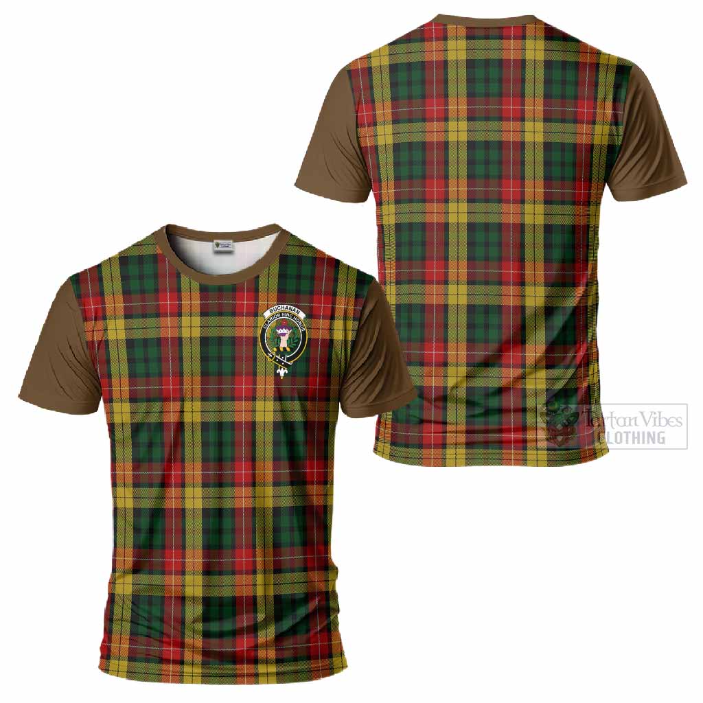 Buchanan Tartan Accent T-Shirt with Family Crest