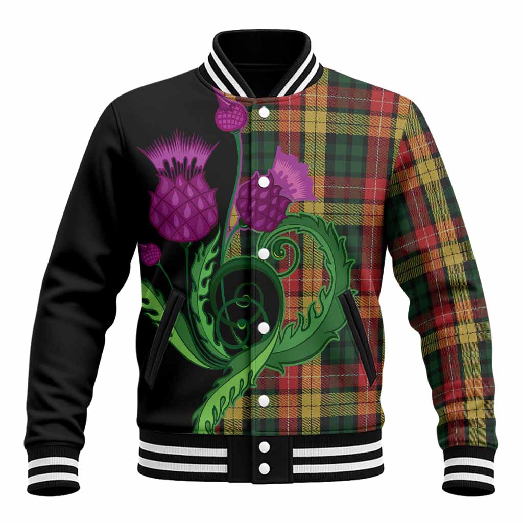 Buchanan Tartan Baseball Jacket Traditional Scottish Thistle