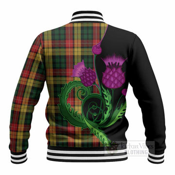 Buchanan Tartan Baseball Jacket Traditional Scottish Thistle