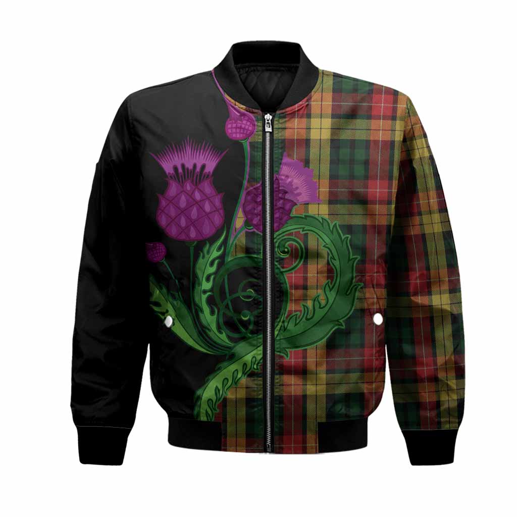 Buchanan Tartan Bomber Jacket Traditional Scottish Thistle