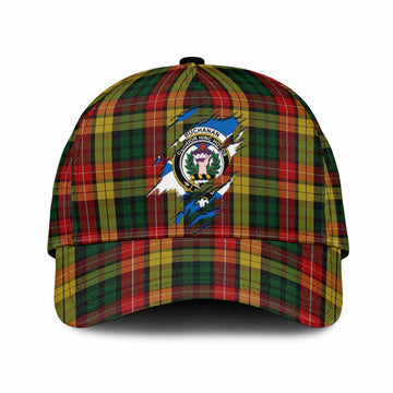 Buchanan Tartan Classic Cap with Family Crest In Me Style