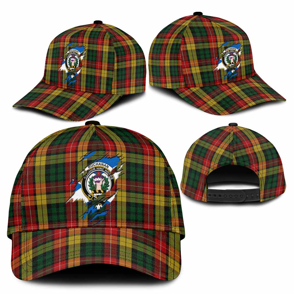 Buchanan Tartan Classic Cap with Family Crest In Me Style