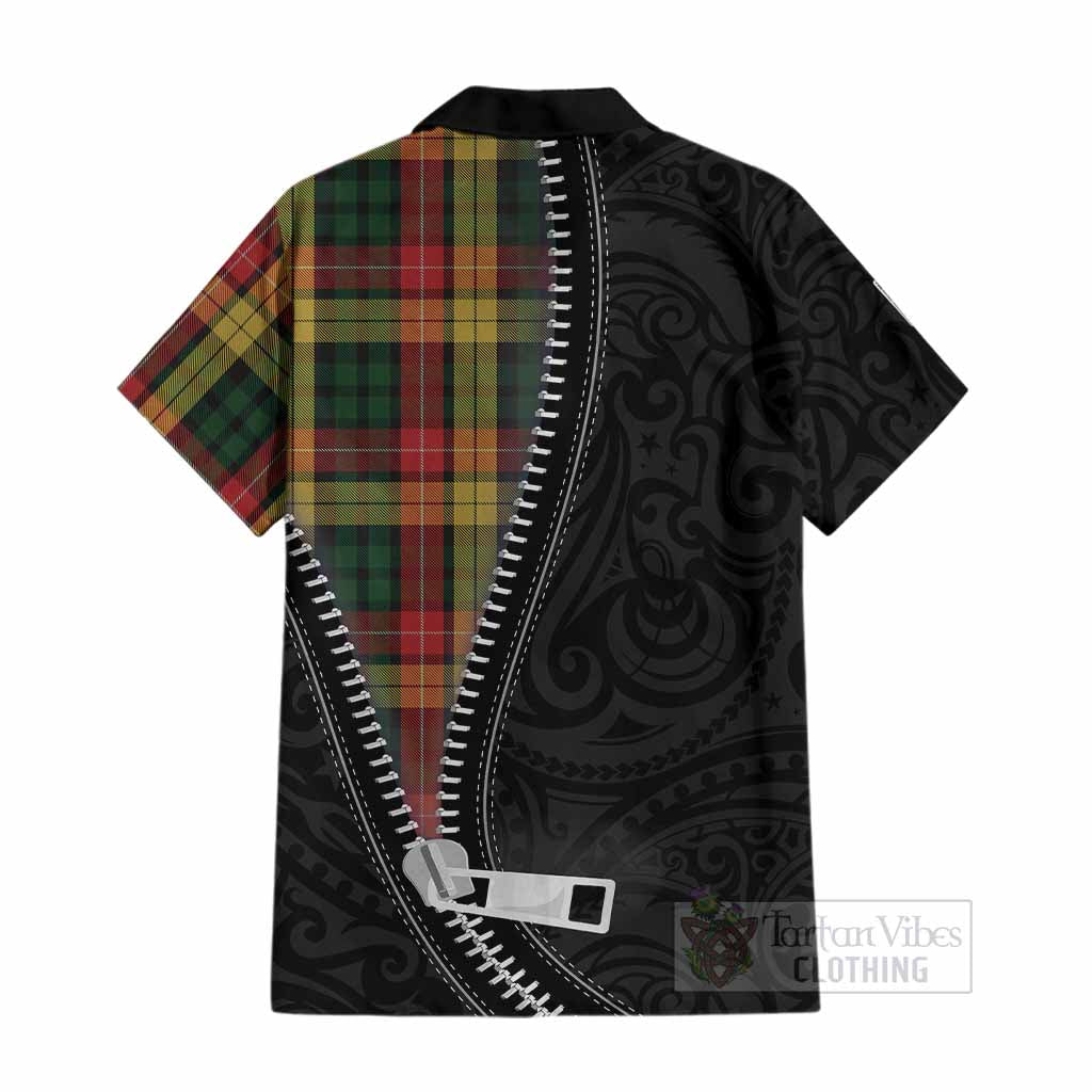 Buchanan Tartan Cotton Hawaiian Shirt New Zealand Pattern Unique Zipper Stylized