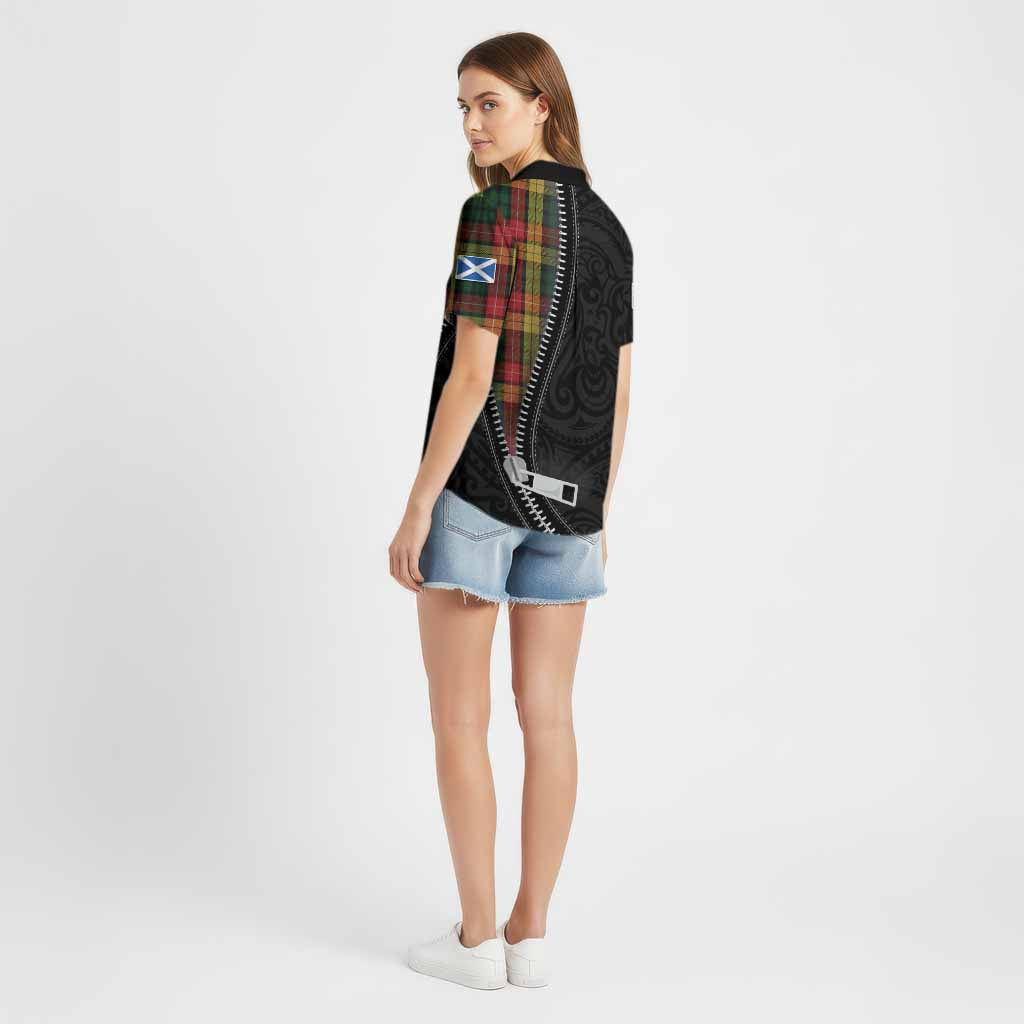 Buchanan Tartan Cotton Hawaiian Shirt New Zealand Pattern Unique Zipper Stylized