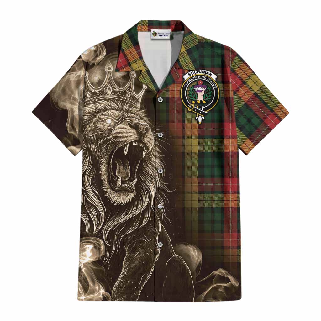 Buchanan Tartan Cotton Hawaiian Shirt Roaring Lion Heritage