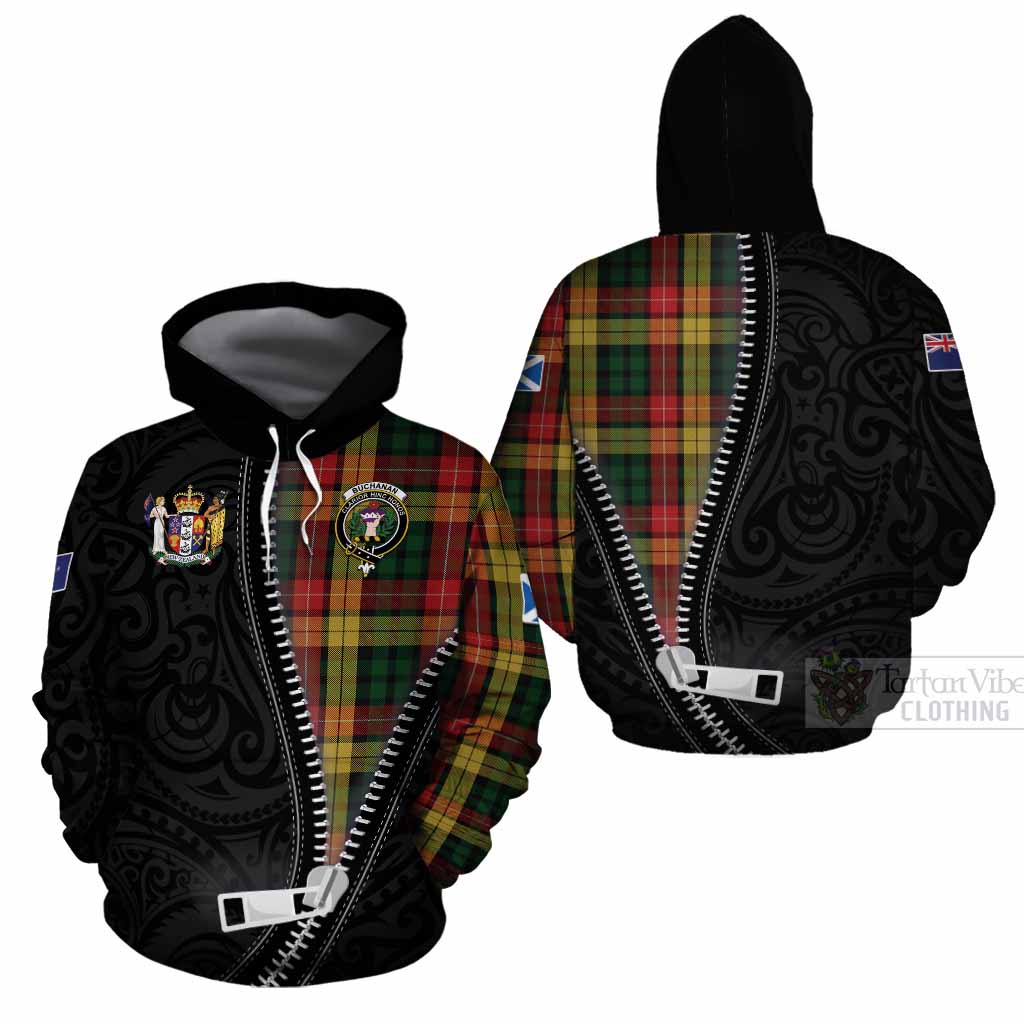 Buchanan Tartan Cotton Hoodie New Zealand Pattern Unique Zipper Stylized