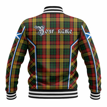 Buchanan Tartan Crest Baseball Jacket Scotland Coat of Arm Flag Style