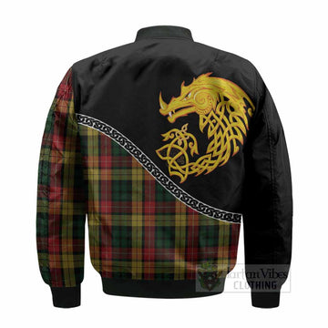 Buchanan Tartan Crest Bomber Jacket Legendary Dragon Knot Half Style