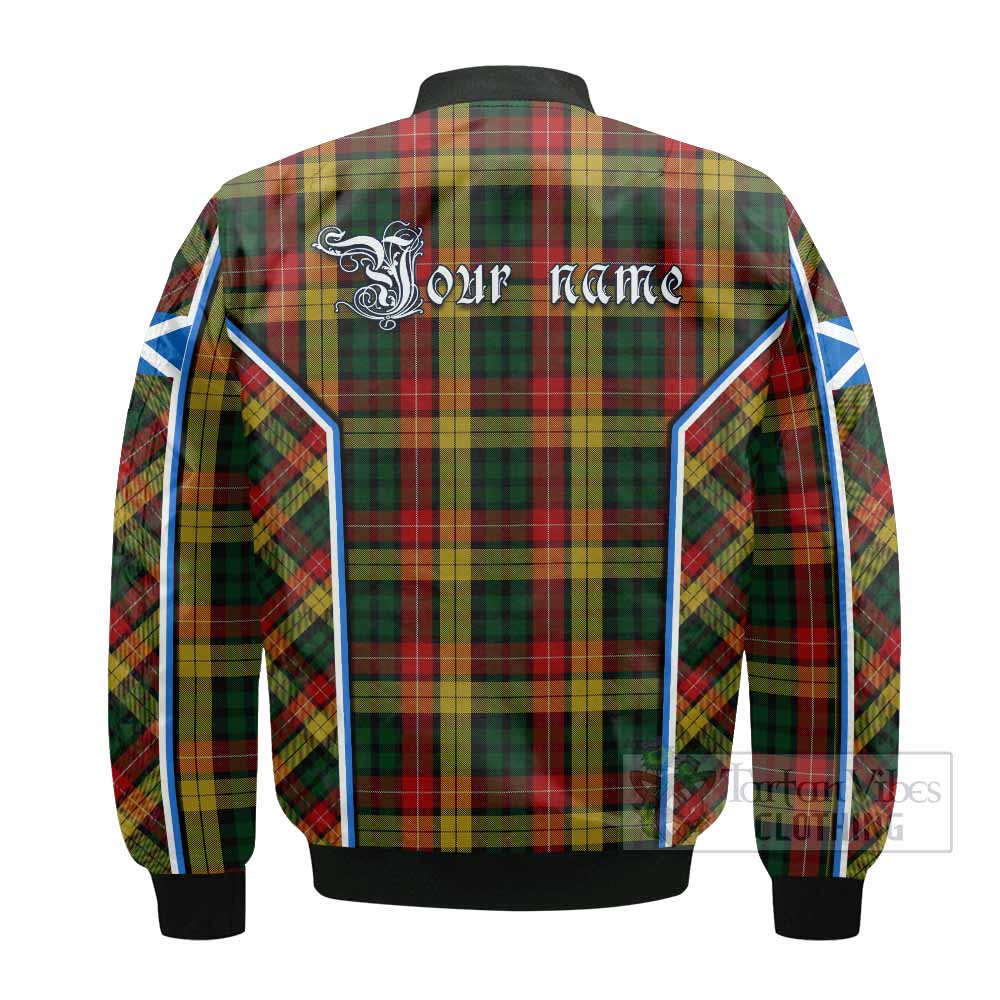 Buchanan Tartan Crest Bomber Jacket Scotland Coat of Arm Flag Style - Tartan Vibes Clothing