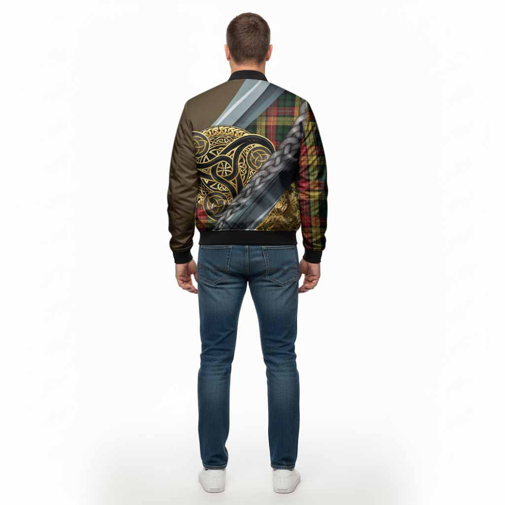 Buchanan Tartan Crest Bomber Jacket Scottish Triskele Celtic