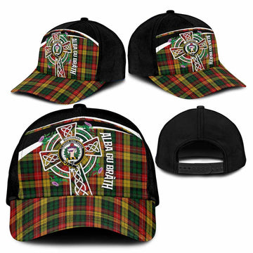 Buchanan Tartan Crest Classic Cap Scottish Thistle Celtic Cross Alba Gu Brath