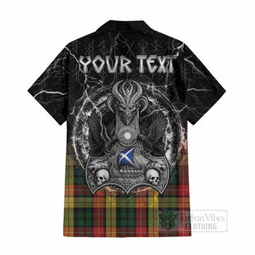 Buchanan Tartan Crest Cotton Hawaiian Shirt Celtic Odin's Raven Legacy