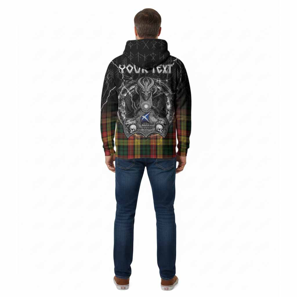 Buchanan Tartan Crest Cotton Hoodie Celtic Odin's Raven Legacy