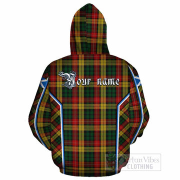 Buchanan Tartan Crest Cotton Hoodie Scotland Coat of Arm Flag Style - Tartan Vibes Clothing