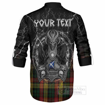 Buchanan Tartan Crest Ghillie Shirt Celtic Odin's Raven Legacy