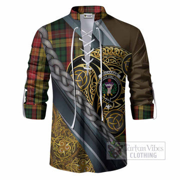 Buchanan Tartan Crest Ghillie Shirt Scottish Triskele Celtic