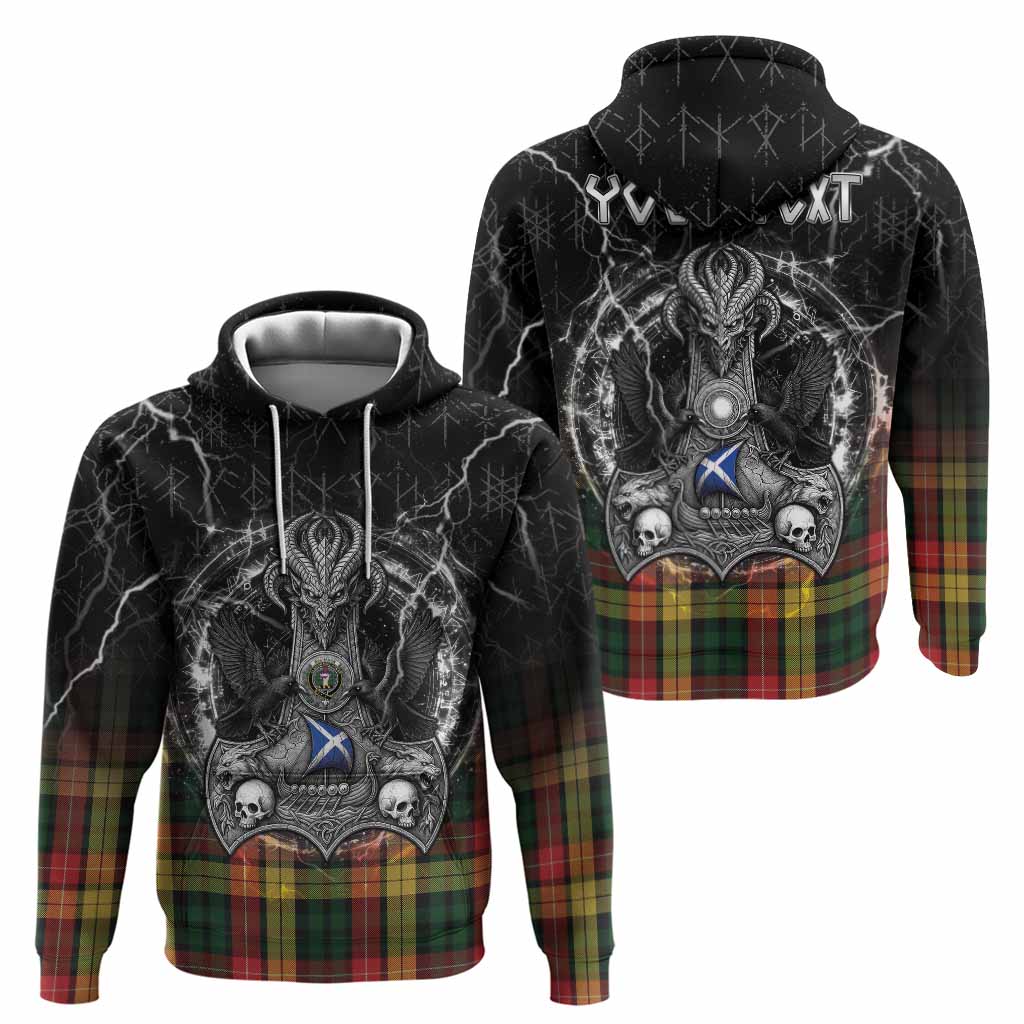 Buchanan Tartan Crest Hoodie Celtic Odin's Raven Legacy