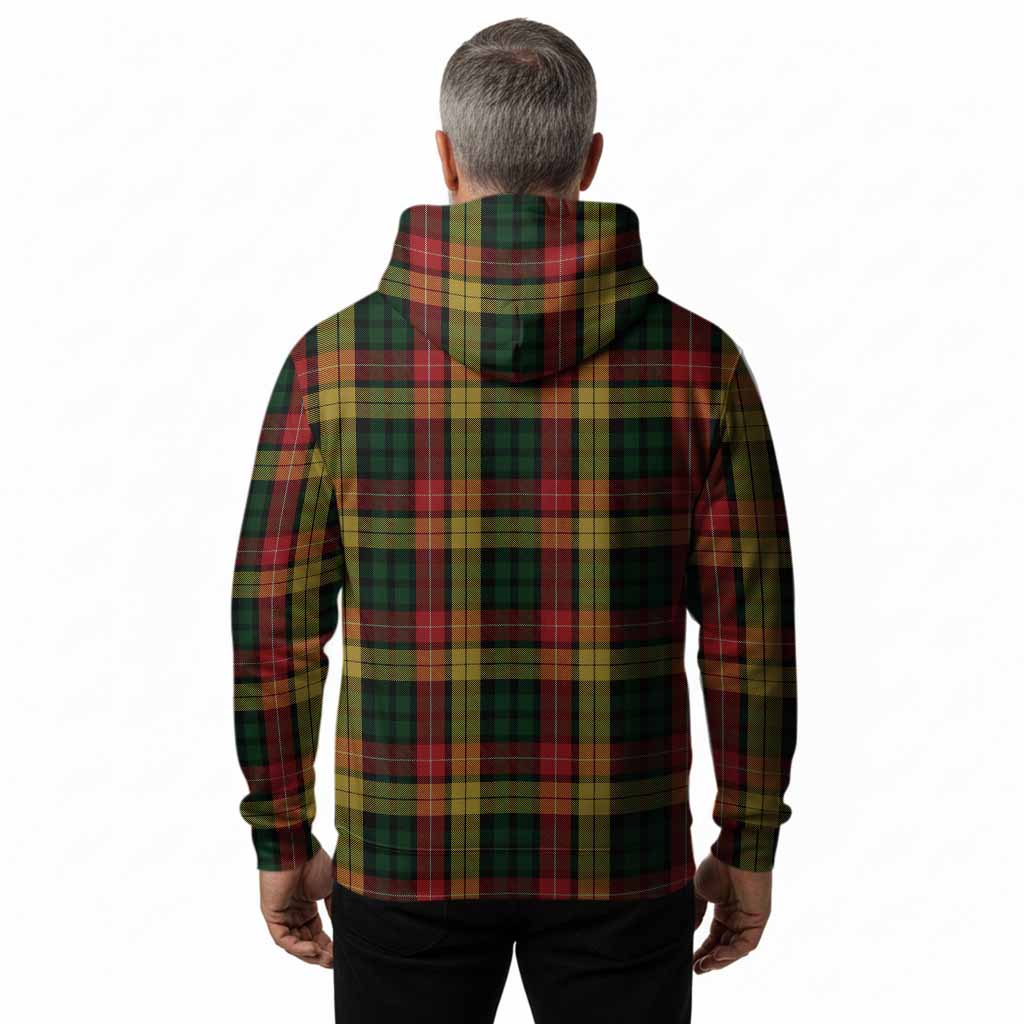 Buchanan Tartan Crest Hoodie Ferocious Lion Style