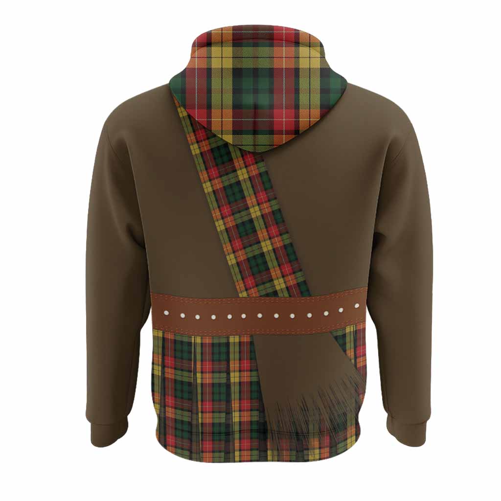 Buchanan Tartan Crest Hoodie Kilt Costume Style