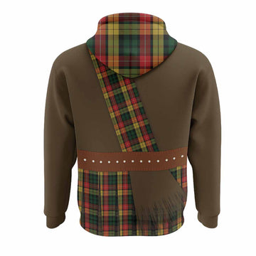 Buchanan Tartan Crest Hoodie Kilt Costume Style