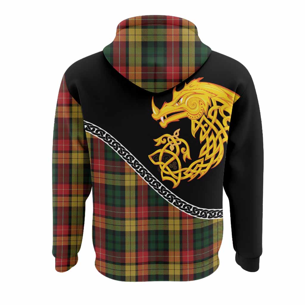 Buchanan Tartan Crest Hoodie Legendary Dragon Knot Half Style