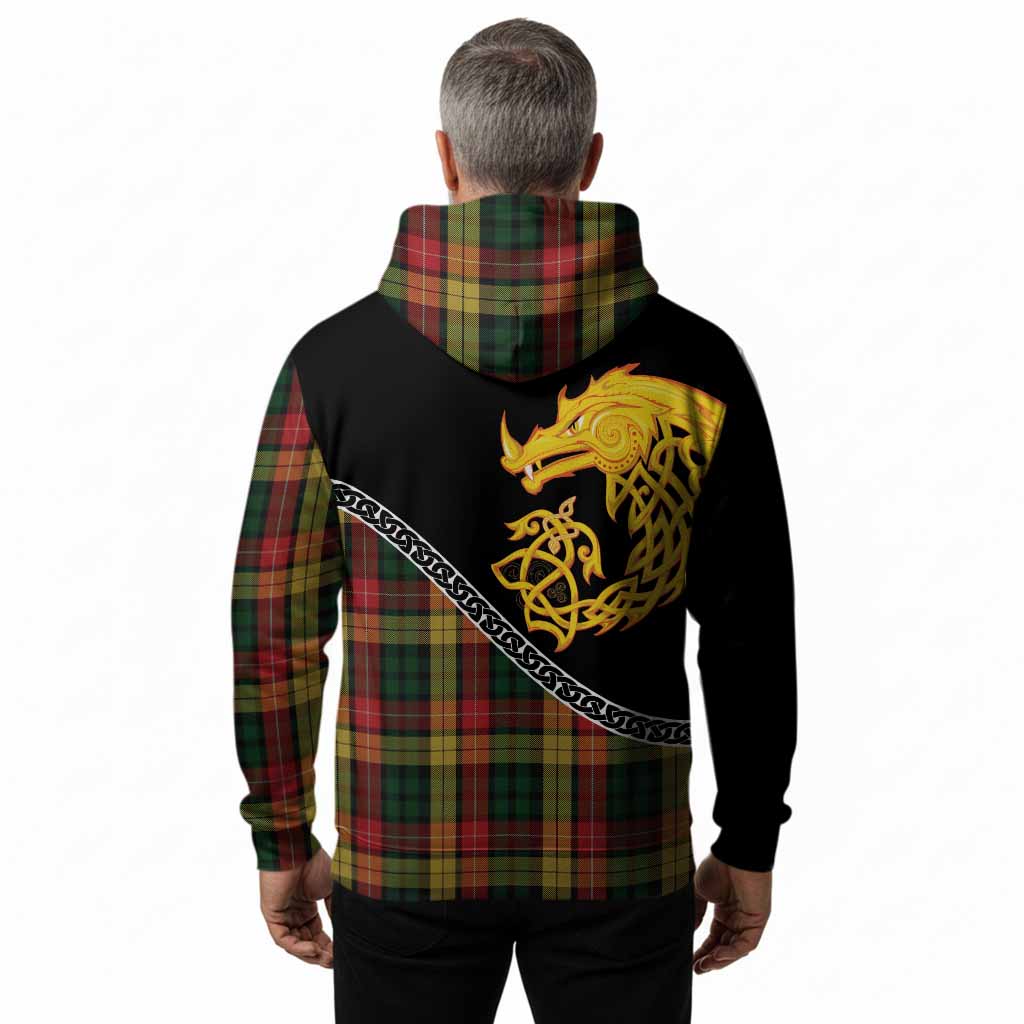 Buchanan Tartan Crest Hoodie Legendary Dragon Knot Half Style