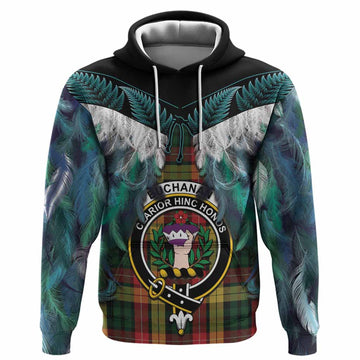 Buchanan Tartan Crest Hoodie New Zealand Maori Korowai Cloak