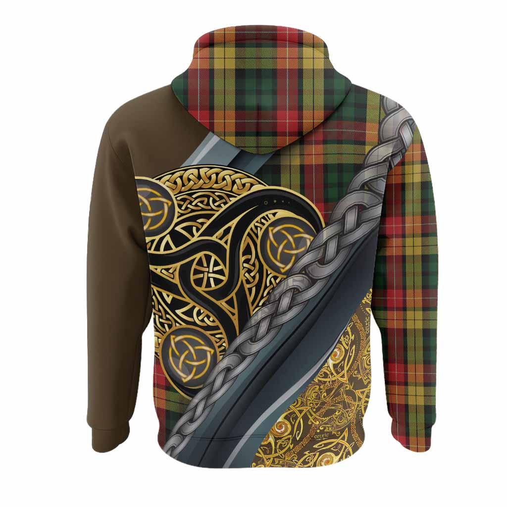 Buchanan Tartan Crest Hoodie Scottish Triskele Celtic