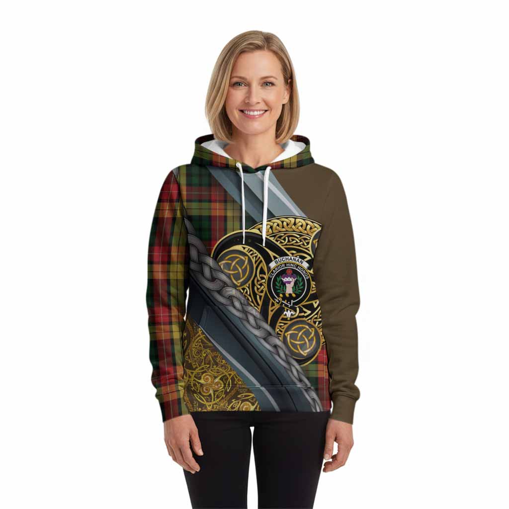 Buchanan Tartan Crest Hoodie Scottish Triskele Celtic